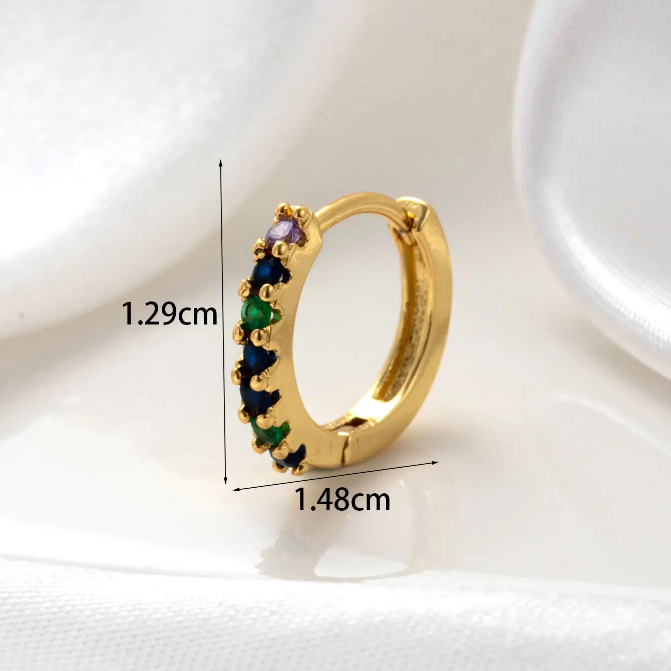 1 Piece Simple Series Copper  18K Gold color Plated Material Zircon Women's Hoop Earrings h5 